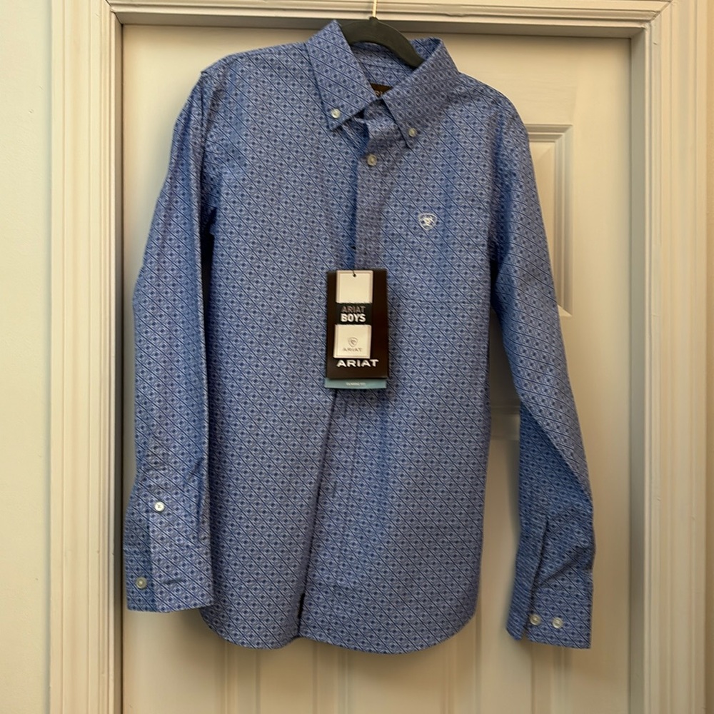 Ariat boys classic fit patterned button up shirt
